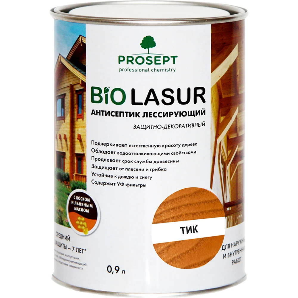 Лессирующий защитно-декоративный пропитка PROSEPT BIO LASUR 040-09