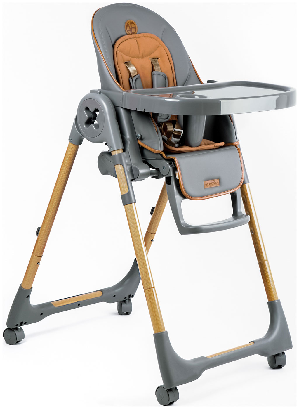 Детский стульчик для кормления Amarobaby Elegant, серый (AB23-23EL/11)
