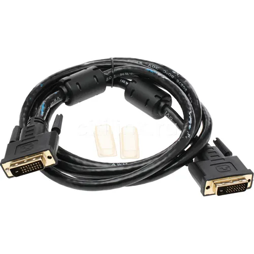Кабель Buro DVI-D (m) - DVI-D (m), GOLD , ферритовый фильтр , 1.8м