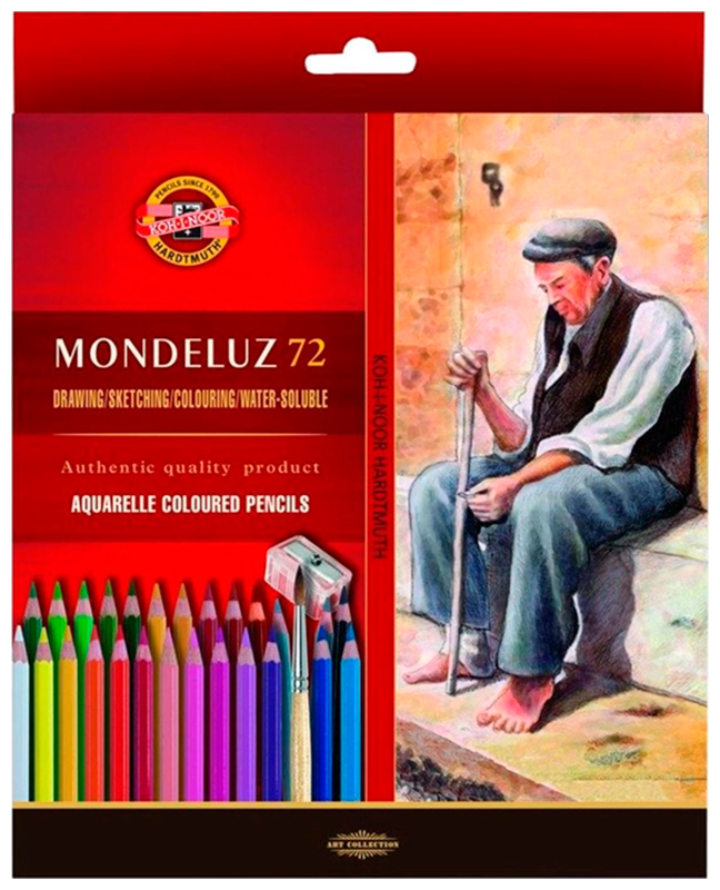 Карандаши акварельные Koh-I-Noor MONDELUZ NATURE 3714, 72цв/набор, карт.уп (3714072001KZNV)