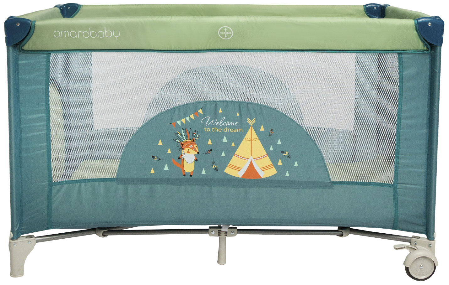 Кровать-манеж Amarobaby MULTIFORM (Dream Fox) прямоугольный, оливковый AMARO-26MDF-Ol