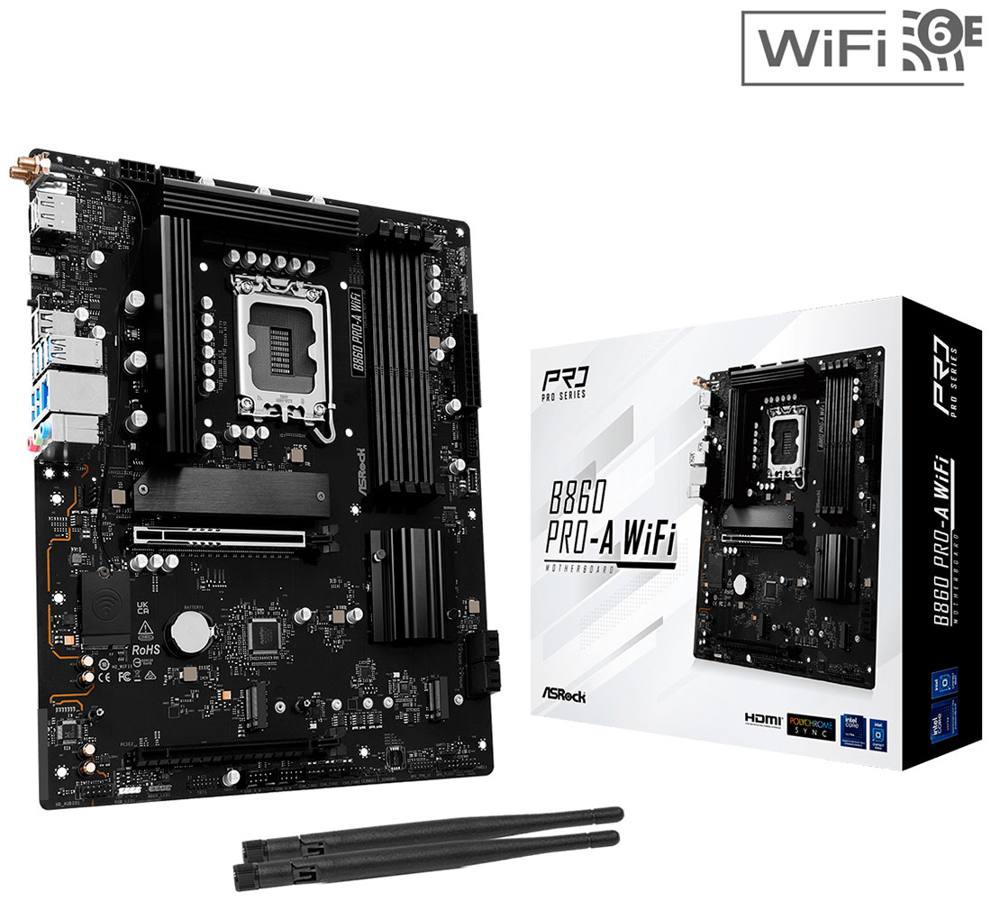 Материнская плата Asrock B860 PRO-A WIFI (LGA1851, ATX)