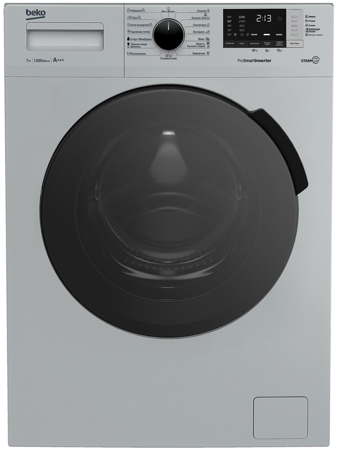 Стиральная машина Beko RSPE78612S, загрузка 7 кг, отжим 1200 об/мин
