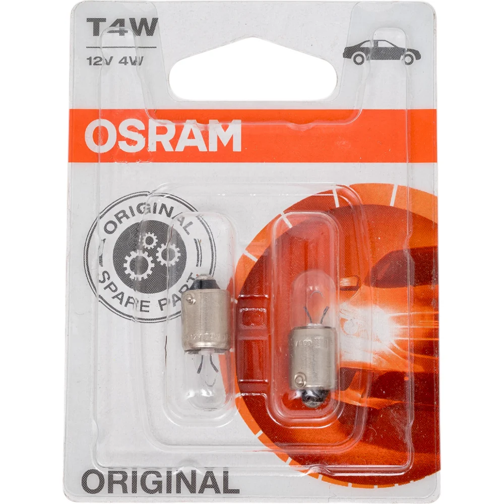 Автолампа Osram T4W BA9s 12V /1/10 O-3893-2бл
