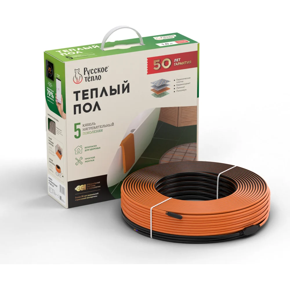 Нагревательный кабель Русское тепло 7722690