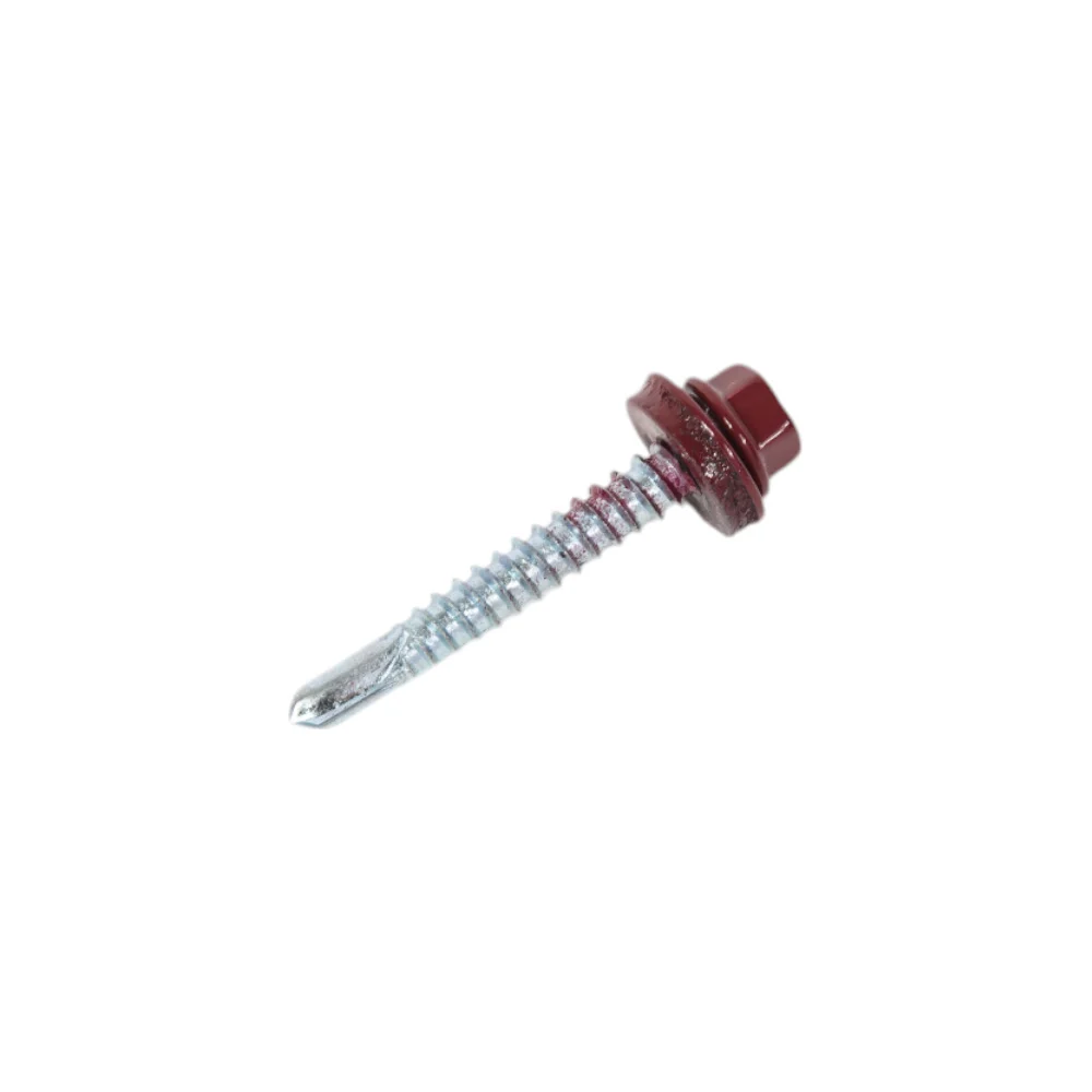 Кровельные саморезы ВИРТУОЗ 5,5х38 мм RAL3005 красное вино 130 шт. 600-24046