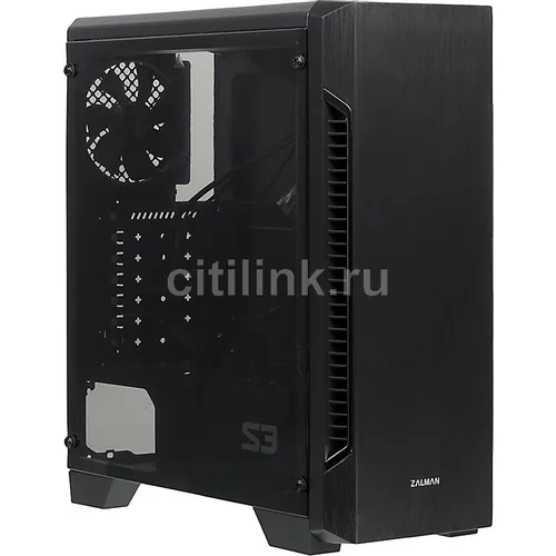 Корпус ATX Zalman S3, Midi-Tower, без БП, черный [s3 black]