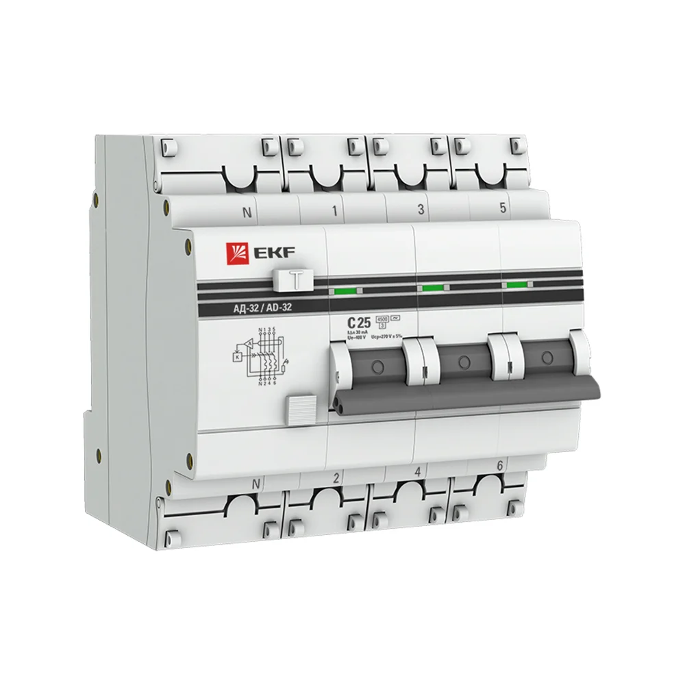 Дифференциальный автомат EKF PROxima АД-32 DA32-25-30-4P-pro