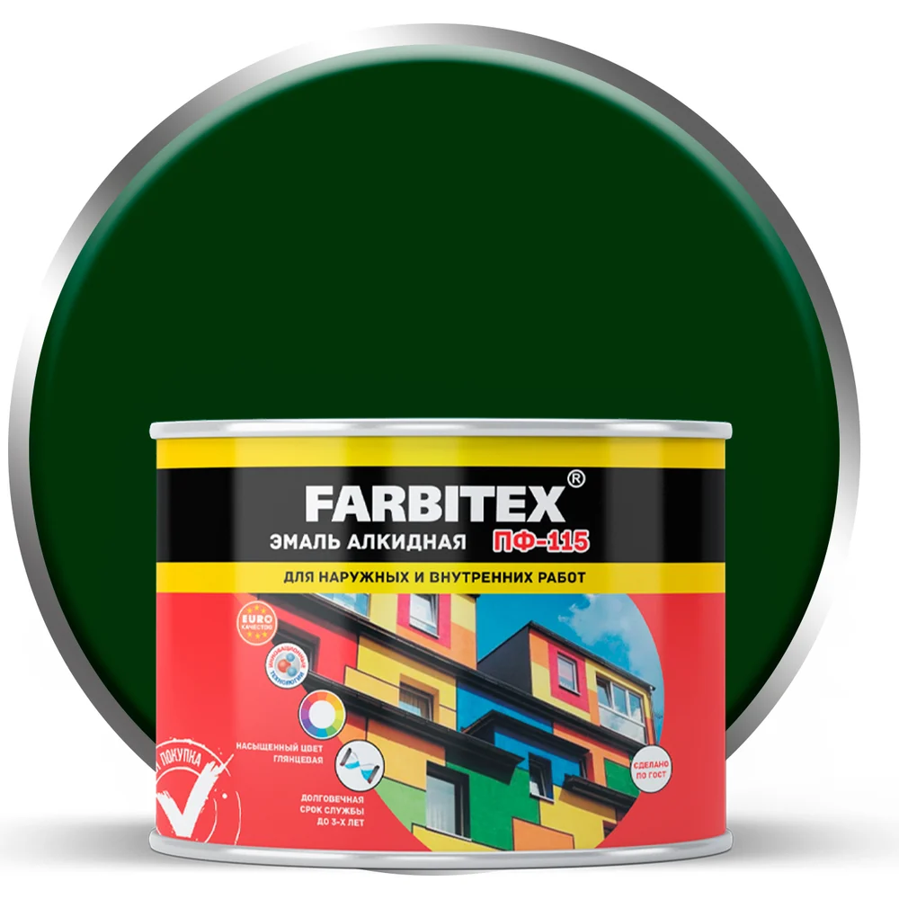 Алкидная эмаль Farbitex ПФ-115 4300009074