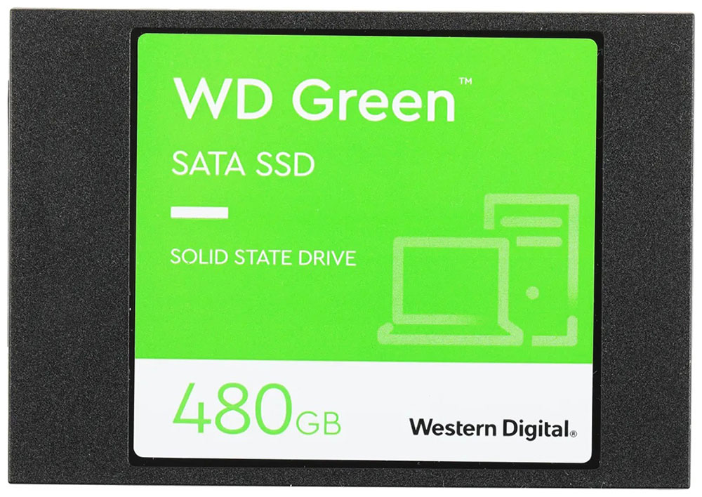 SSD накопитель Western Digital 2.5 Green 480 Гб SATA III 3D TLC (WDS480G3G0A)