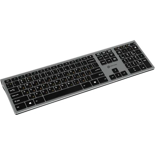 Клавиатура Oklick 890S, беспроводная, USB, Радиоканал, ножничная, серый [1196549]