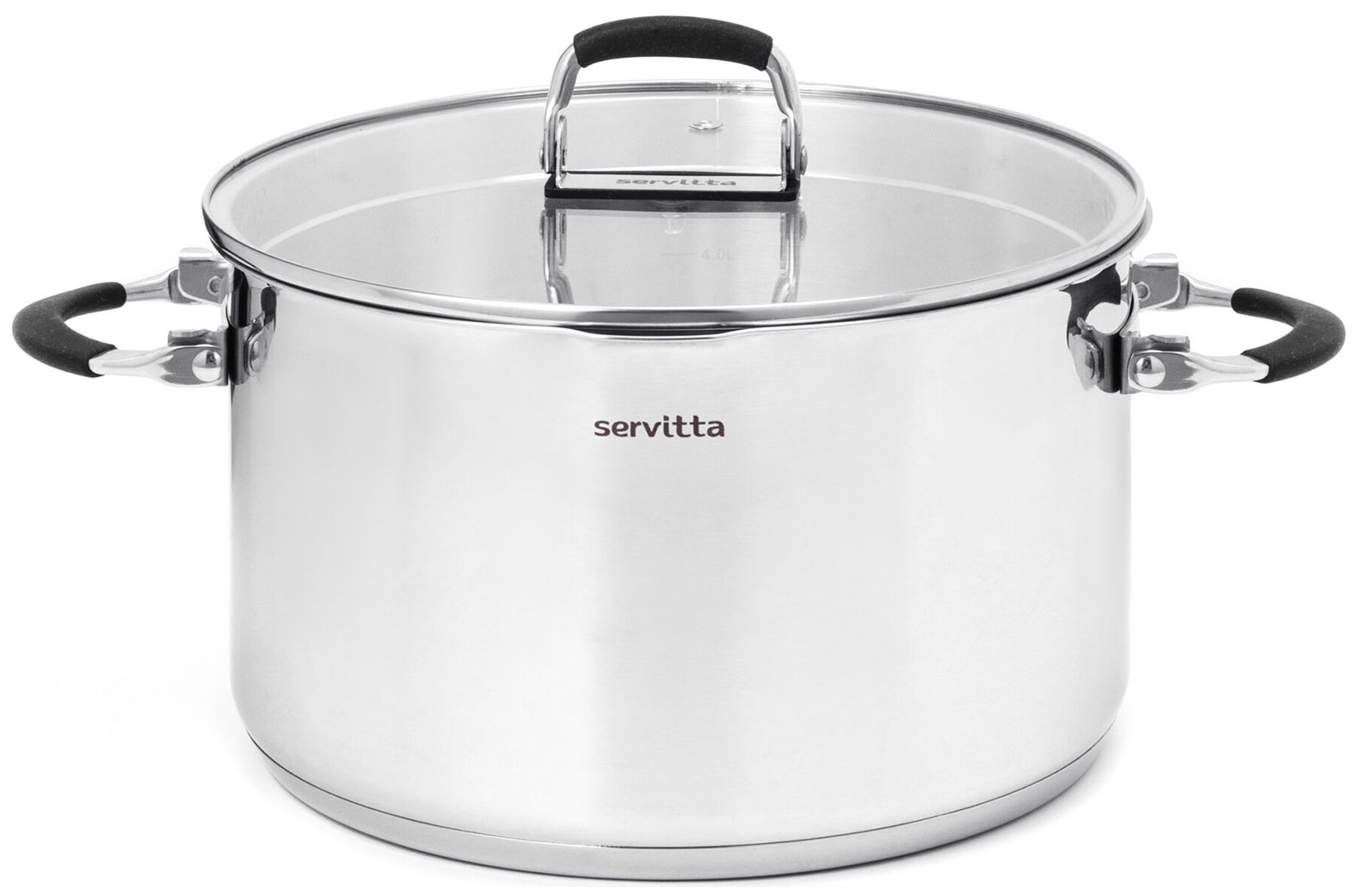 Кастрюля с крышкой, ручками-трансформерами и носиком для слива Servitta Terso, 5.8 л (Sr0283)