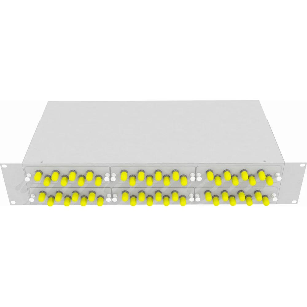 Многомодовый оптический укомплектованный стоечный кросс TopLan КРС-Top-2U-48ST/U-OM2-GY