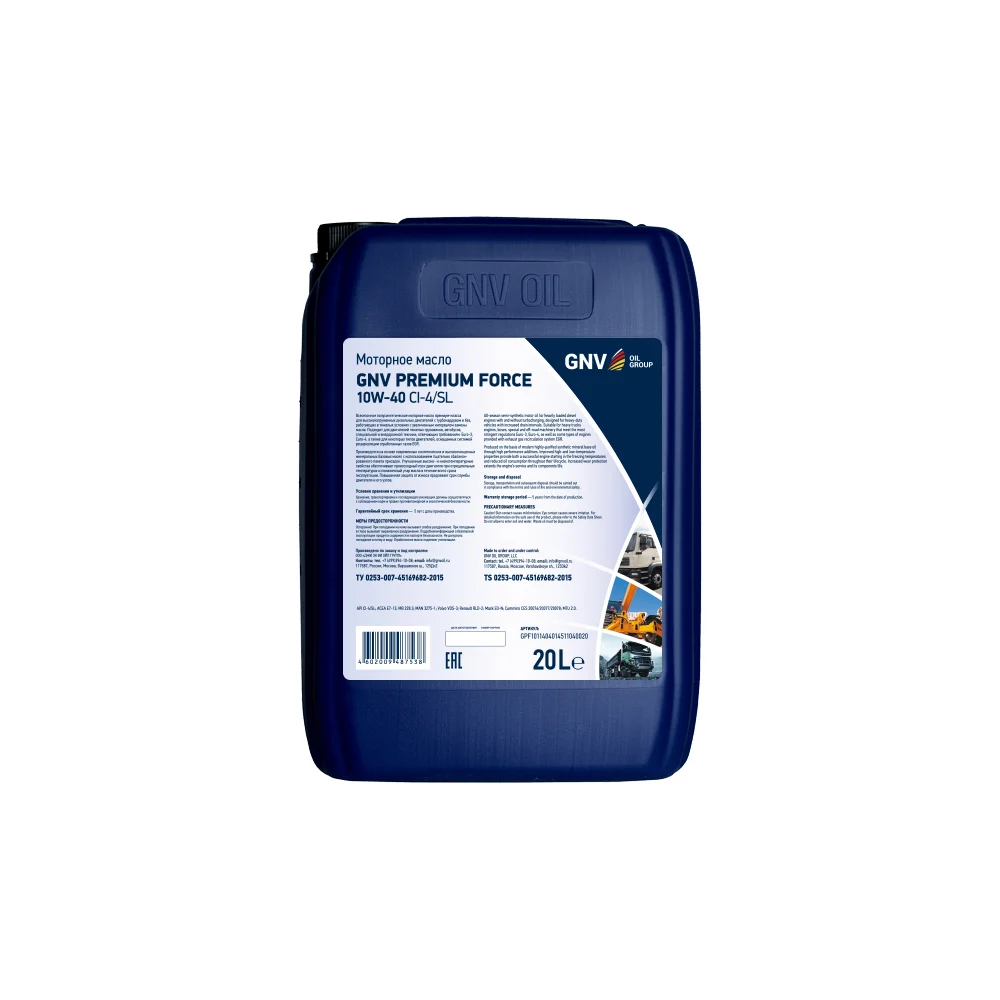 Моторное масло GNV Premium Force 10W-40 CI-4/SL GPF1011404014511040020