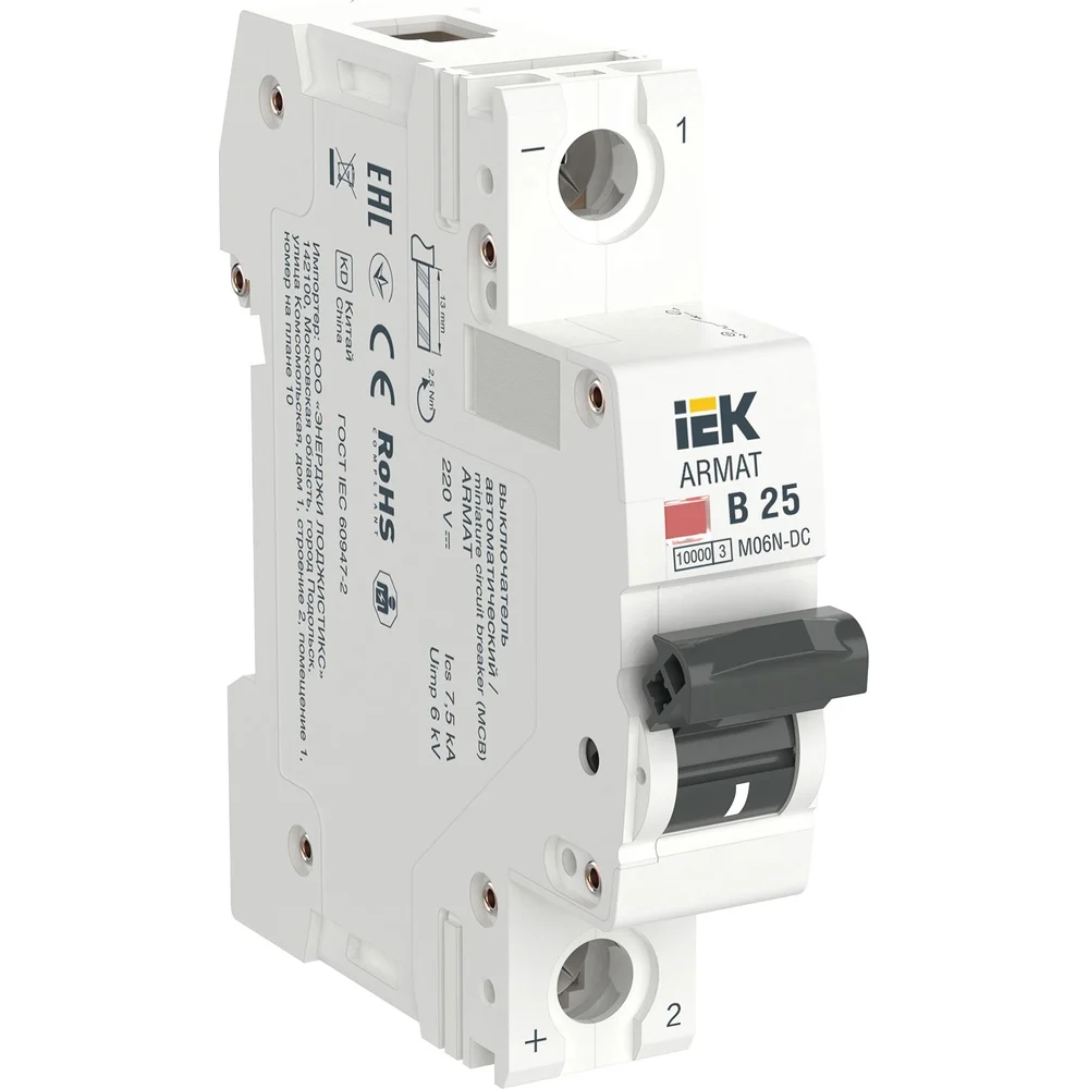 Автоматический выключатель IEK armat m06n-dc AR-M06N-1-B025DC