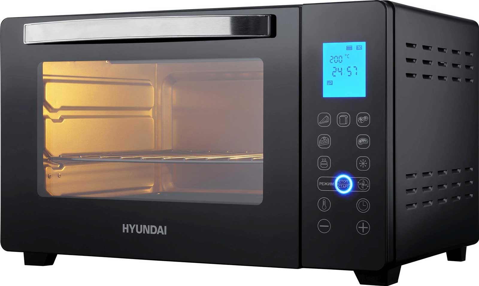 Мини-печь Hyundai MIO-HY096 28 л., 1600 Вт, черный