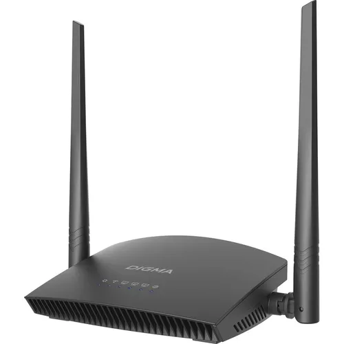 Wi-Fi роутер Digma DWR-N301, Wi-Fi 4, N300, 2.4ГГц, 3 LAN, черный