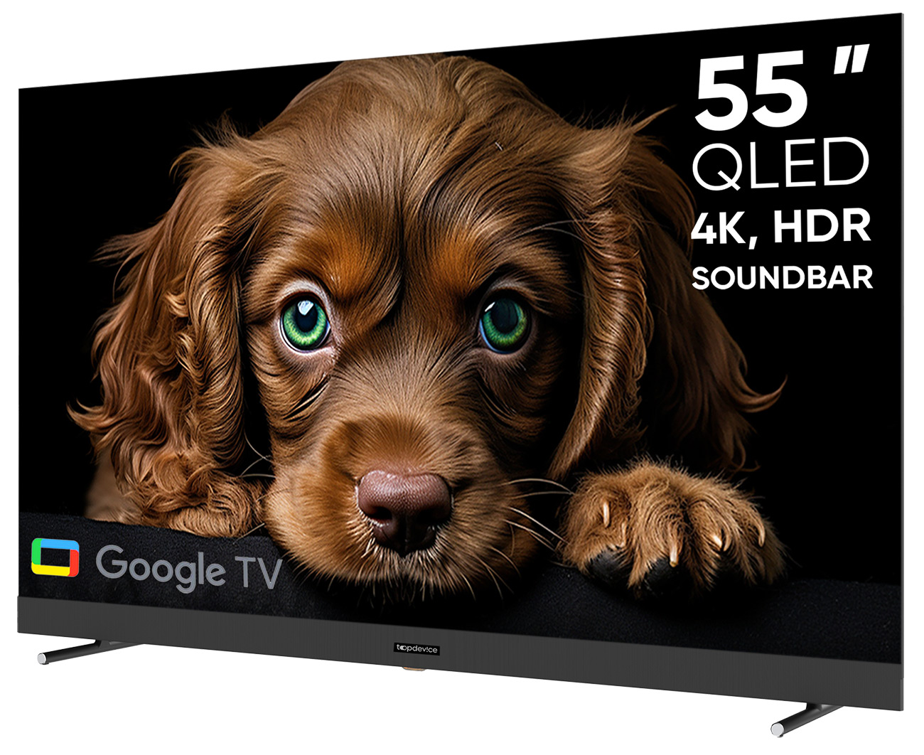 Телевизор Topdevice TV 55" QLED DQ08, c Google TV и саундбаром, 4K UHD (TDTV55DQ08U_BK)