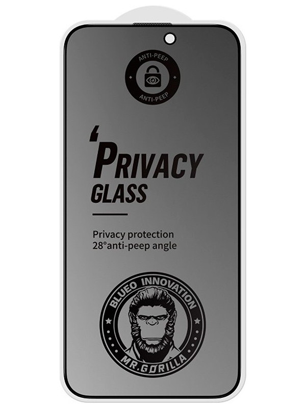 Защитное стекло Type Gorilla Full Cover, Anti-Peep Matte Glass, iPhone16 / 15 6.1, Black (NPG1-15-16-BK)