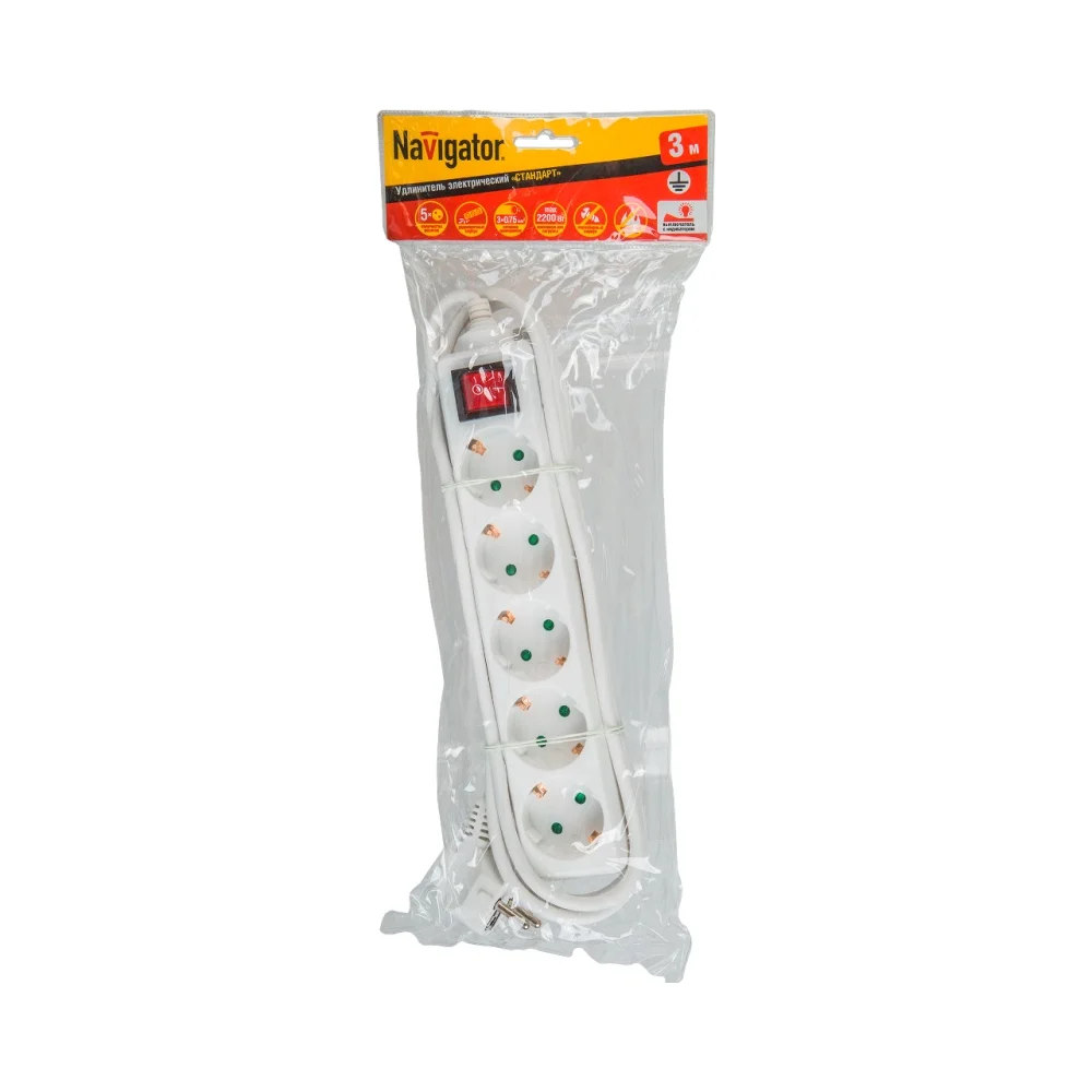 Удлинитель Navigator NPE-S-05-300-ESC-3x0.75 71557
