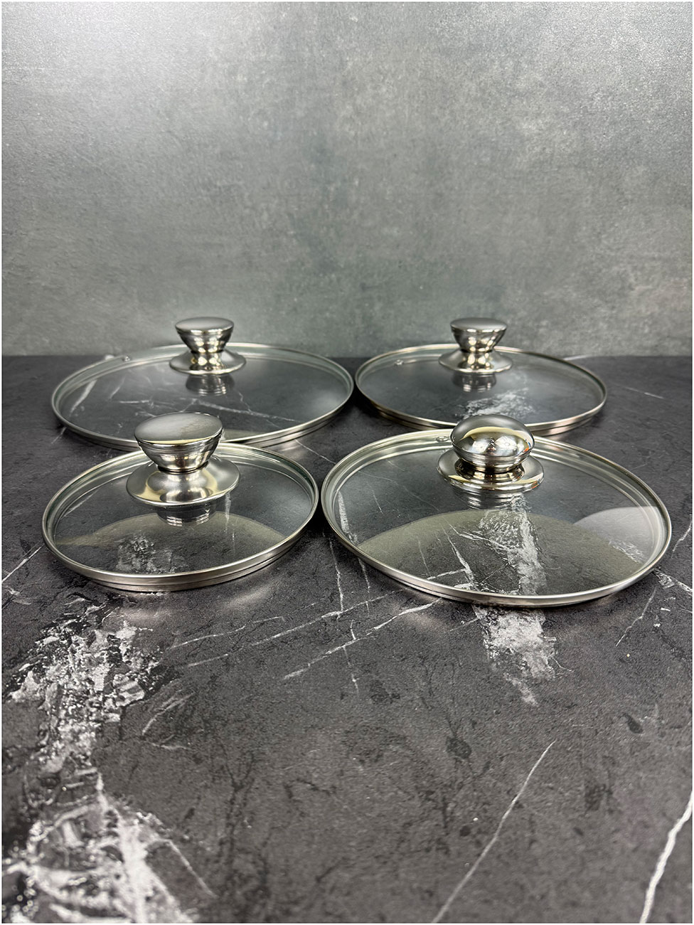 Набор крышек для сковород Panairo Chrome (K-Chr-NAB3-4) 4 предмета, 22см/24см/26см/28см