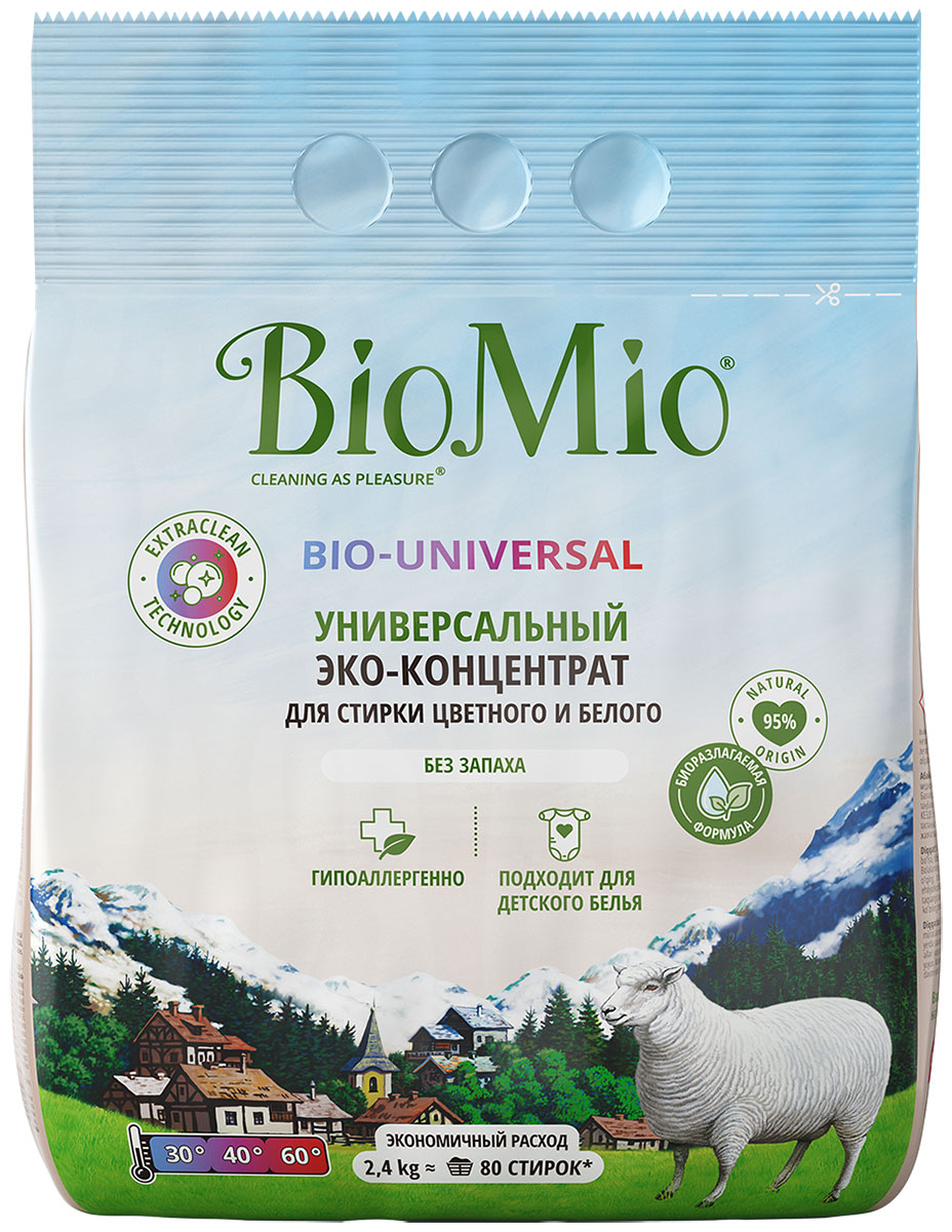 Универсальный стиральный порошок BioMio COLORS WHITES, BIO-UNIVERSAL, 2400 г