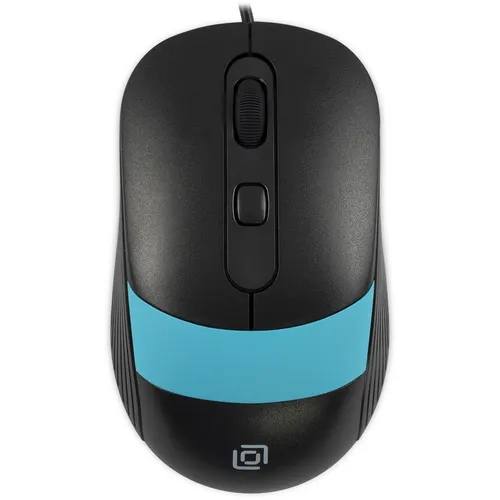 Мышь проводная Oklick 310M, оптическая, USB, 2400dpi, черный и синий [1869099]
