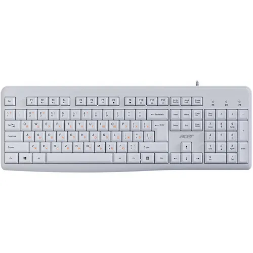 Клавиатура Acer OKW500, проводная, USB, мембранная, белый [zl.kbdee.01s]