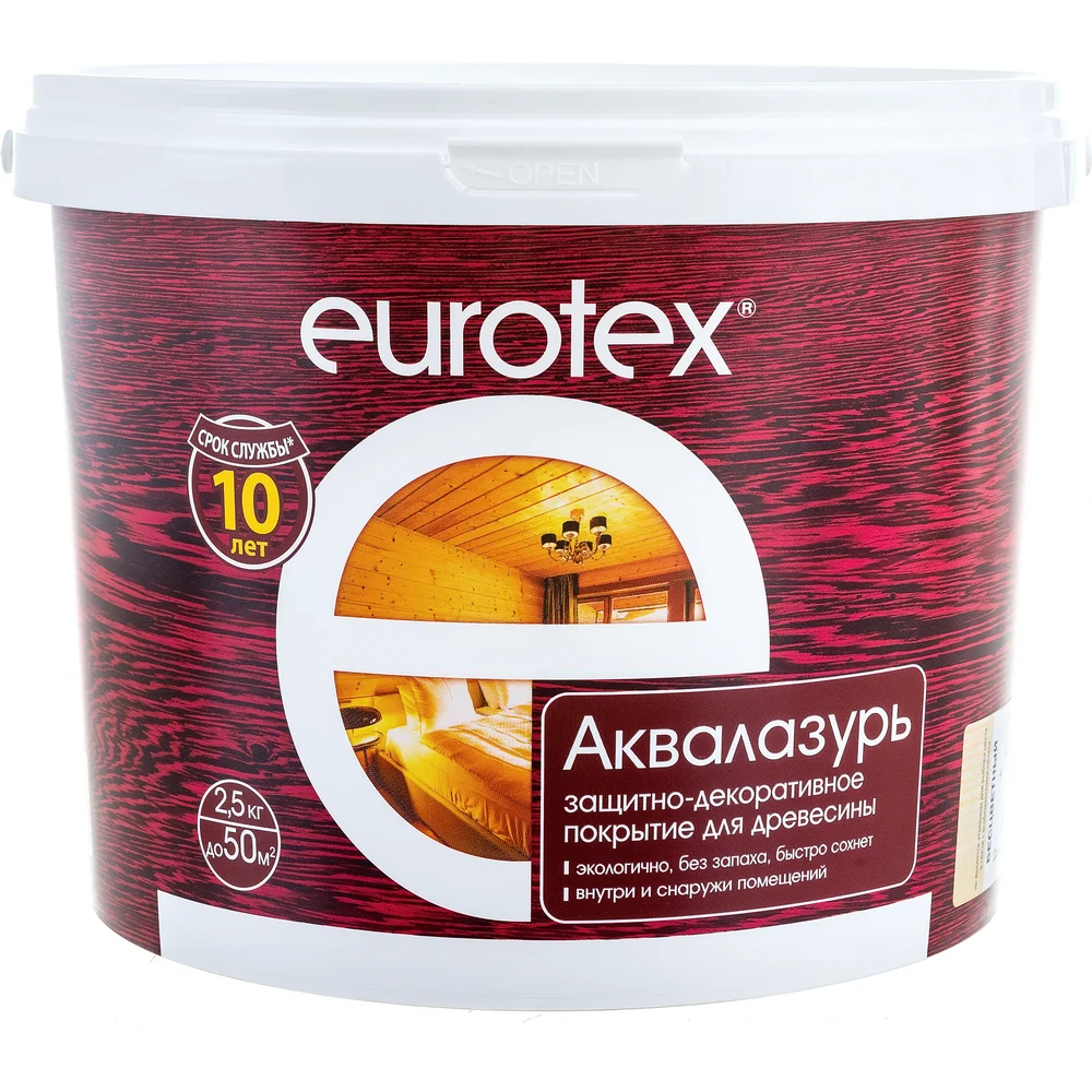 Защитно-декоративное покрытие для древесины Eurotex 19957