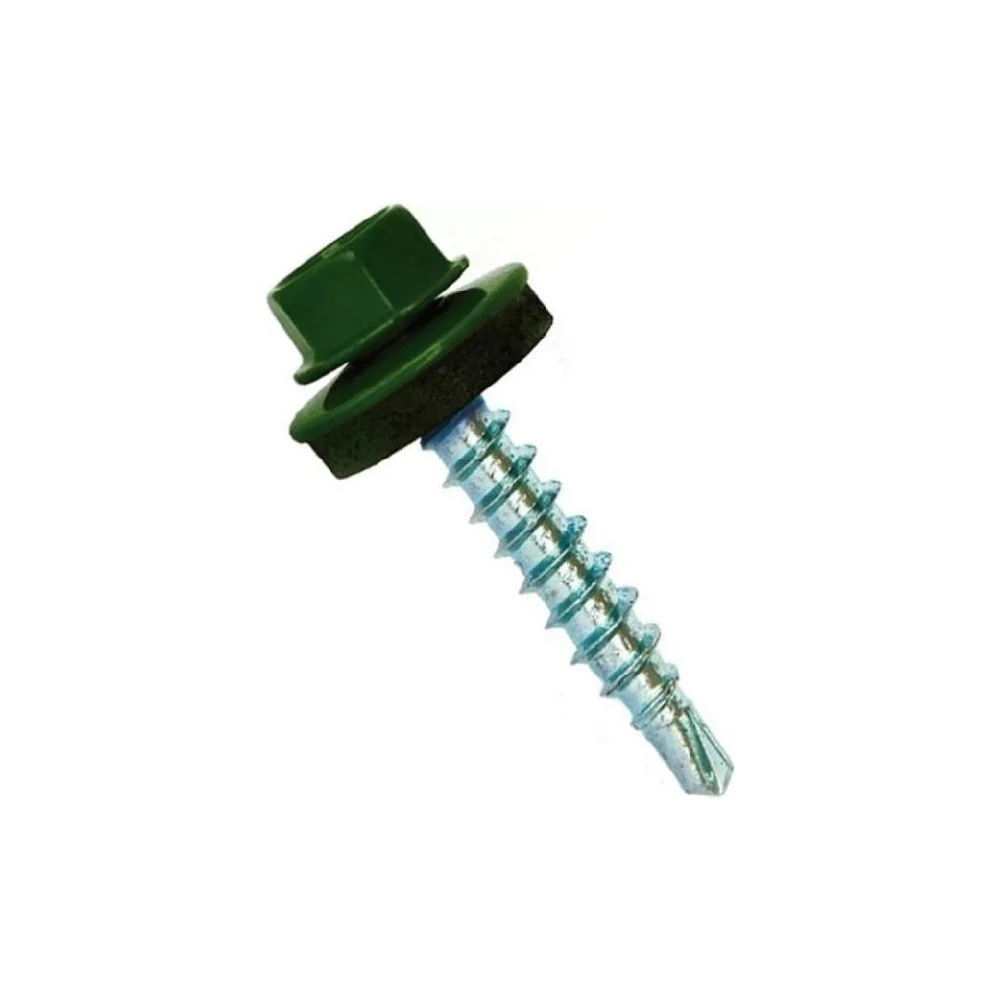 Кровельные саморезы ВИРТУОЗ 4,8х38 мм RAL6005 зеленый мох150 шт. 600-24404