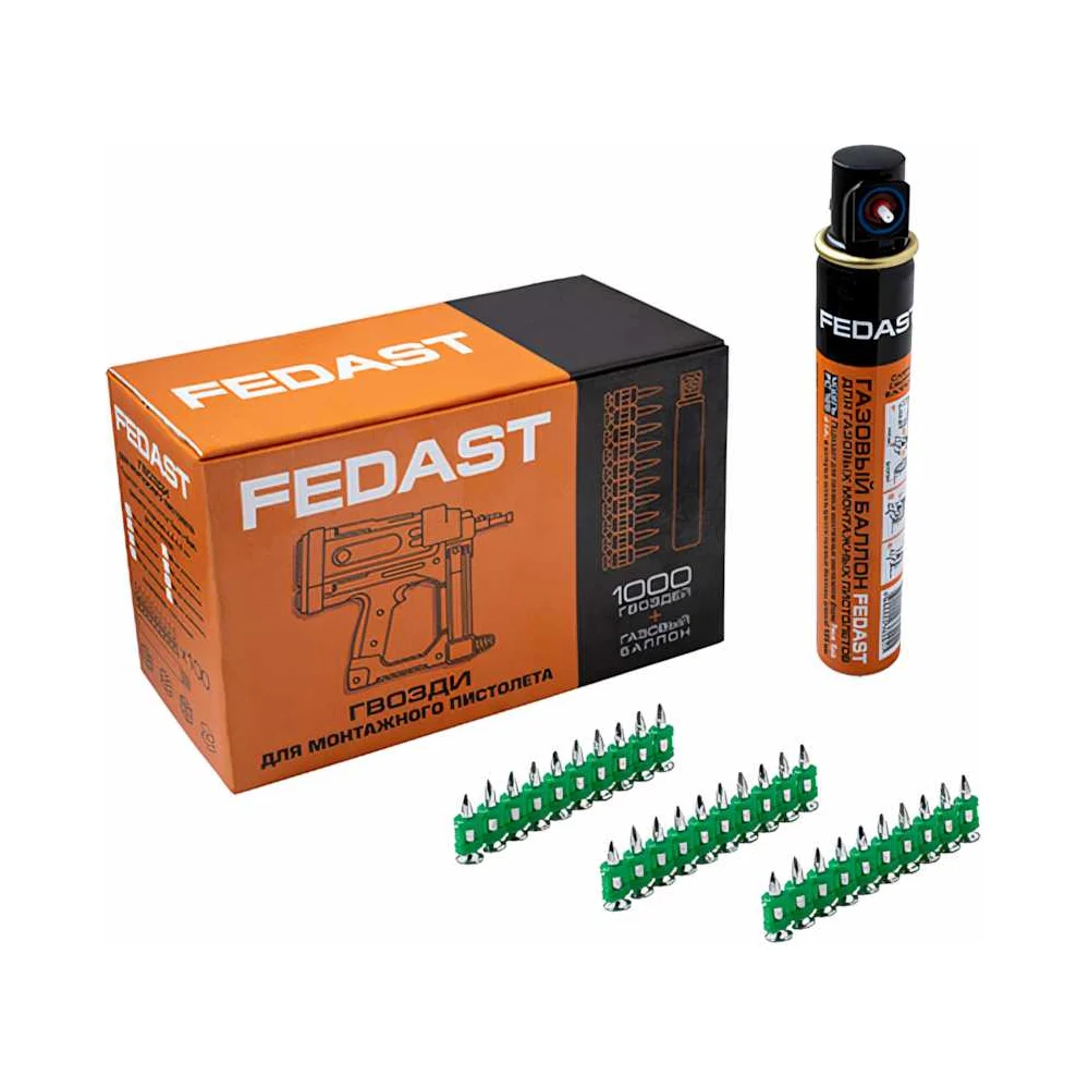 Усиленные гвозди для монтажного пистолета Fedast 3.0х32 мм fd3032egfc