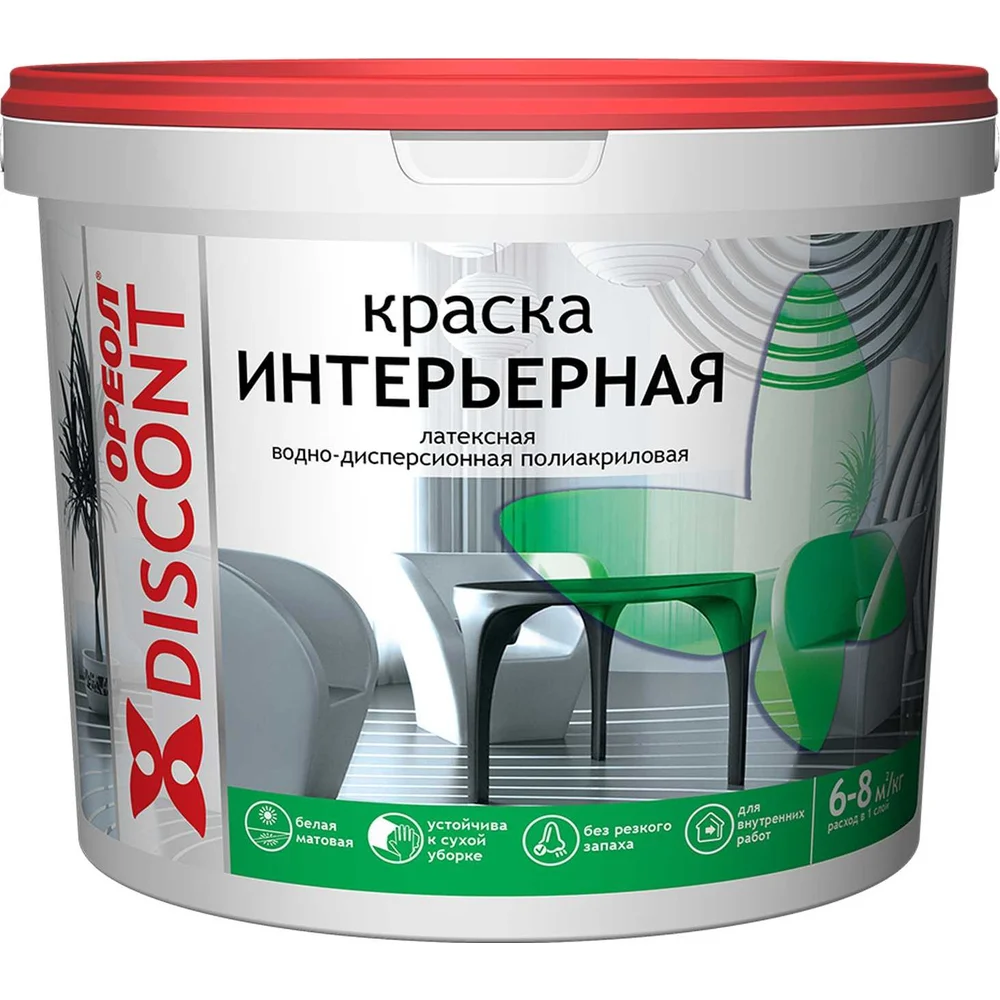 Интерьерная воднодисперсионная краска ОРЕОЛ Дисконт 5426