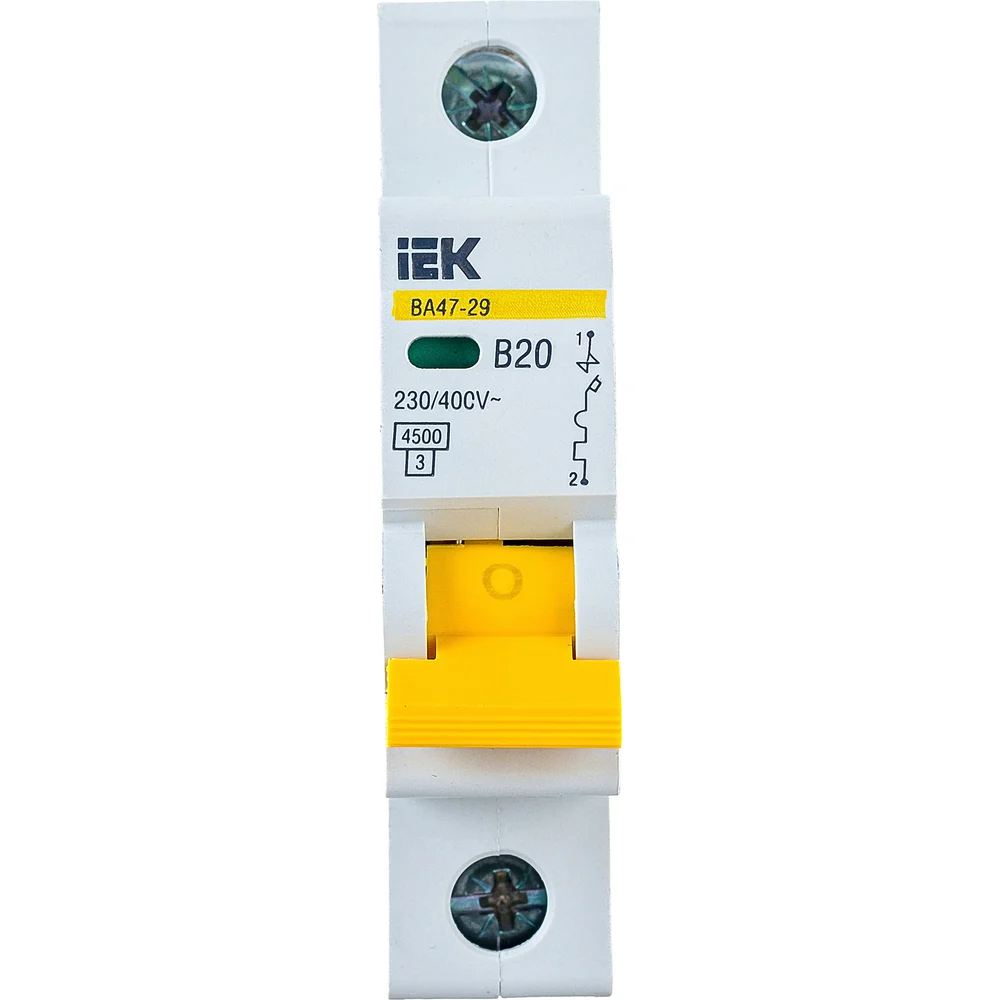 Модульный автоматический выключатель IEK ВА47-29 1п, B 20А, 4.5 кА MVA20-1-020-B