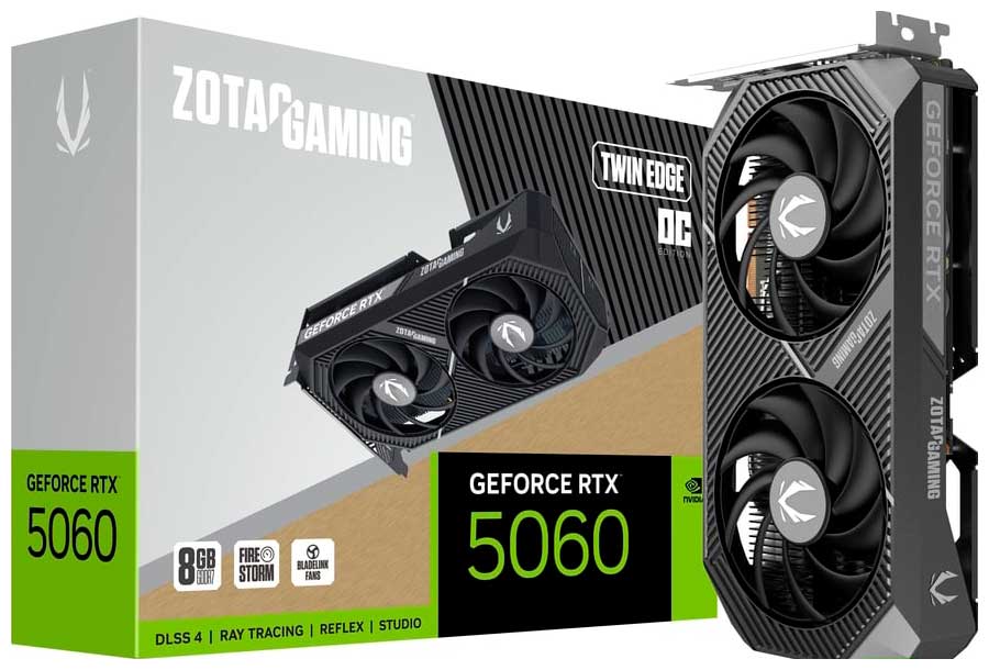 Видеокарта Zotac GeForce RTX 5060 TWIN EDGE OC 8GB (ZT-B50600H-10M)