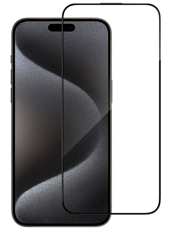 Защитное стекло Type Gorilla Full Cover HD Glass, Anti-Static, iPhone 15 Pro, 6.1, Black (PTJ1-15P-BK)