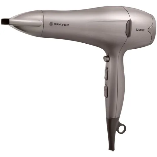Фен BRAYER BR3006, 2200Вт, бежевый и коричневый