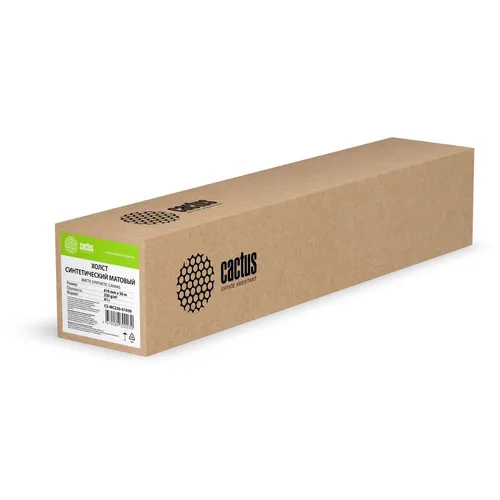 Холст Cactus CS-MC230-61030, для струйной печати, 610мм х 30м, втулка 50.8мм (2"), 230г/м2, белый, фактура синтетика, покрытие матовое