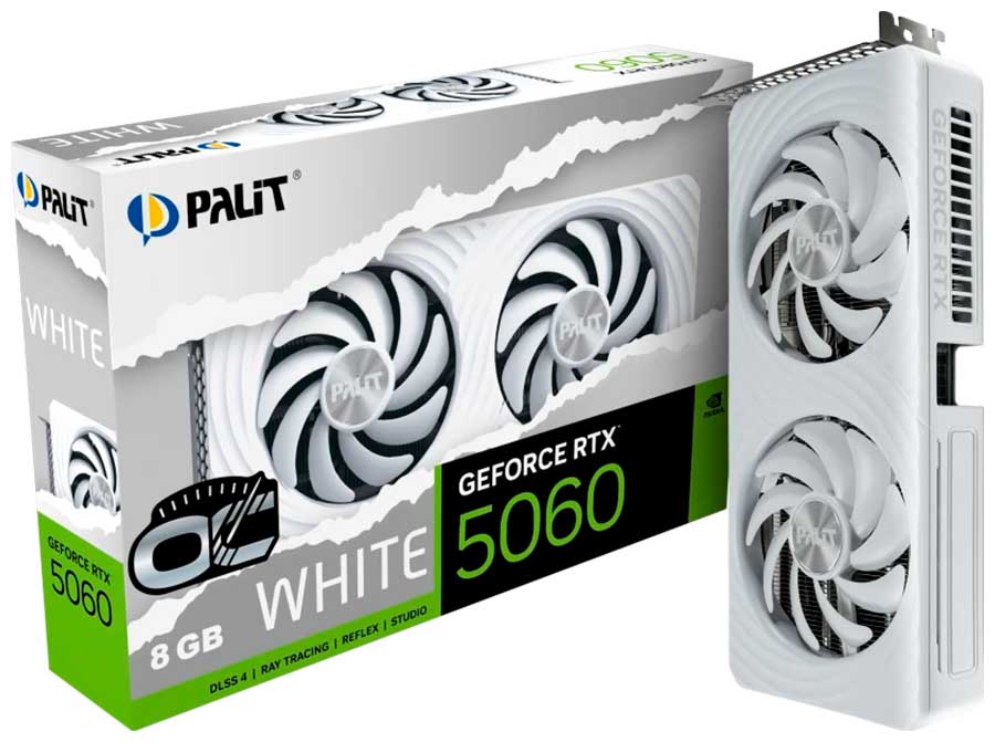 Видеокарта Palit GeForce RTX 5060 White OC 8Gb (NE75060U19P1-GB2063M)