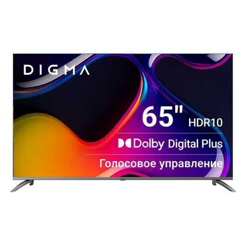 65" Телевизор Digma DM-LED65UBB41 4K Ultra HD, СМАРТ ТВ, Android, темно-серебристый