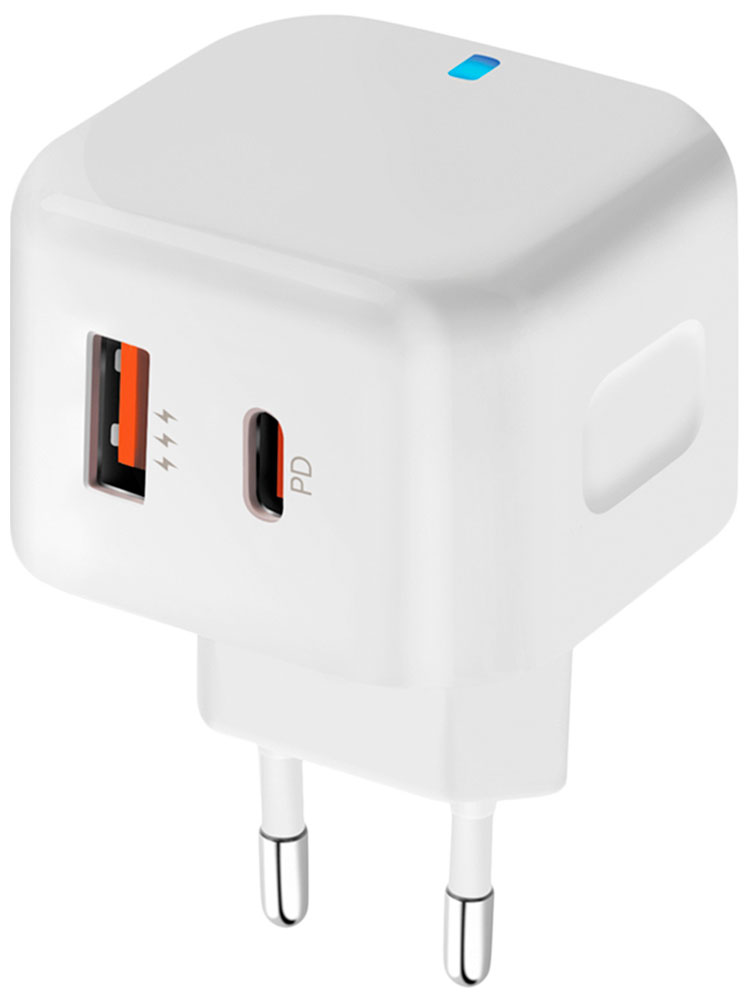 СЗУ Pero TC10 USB-C 20W + USB-A Fast Charge белый