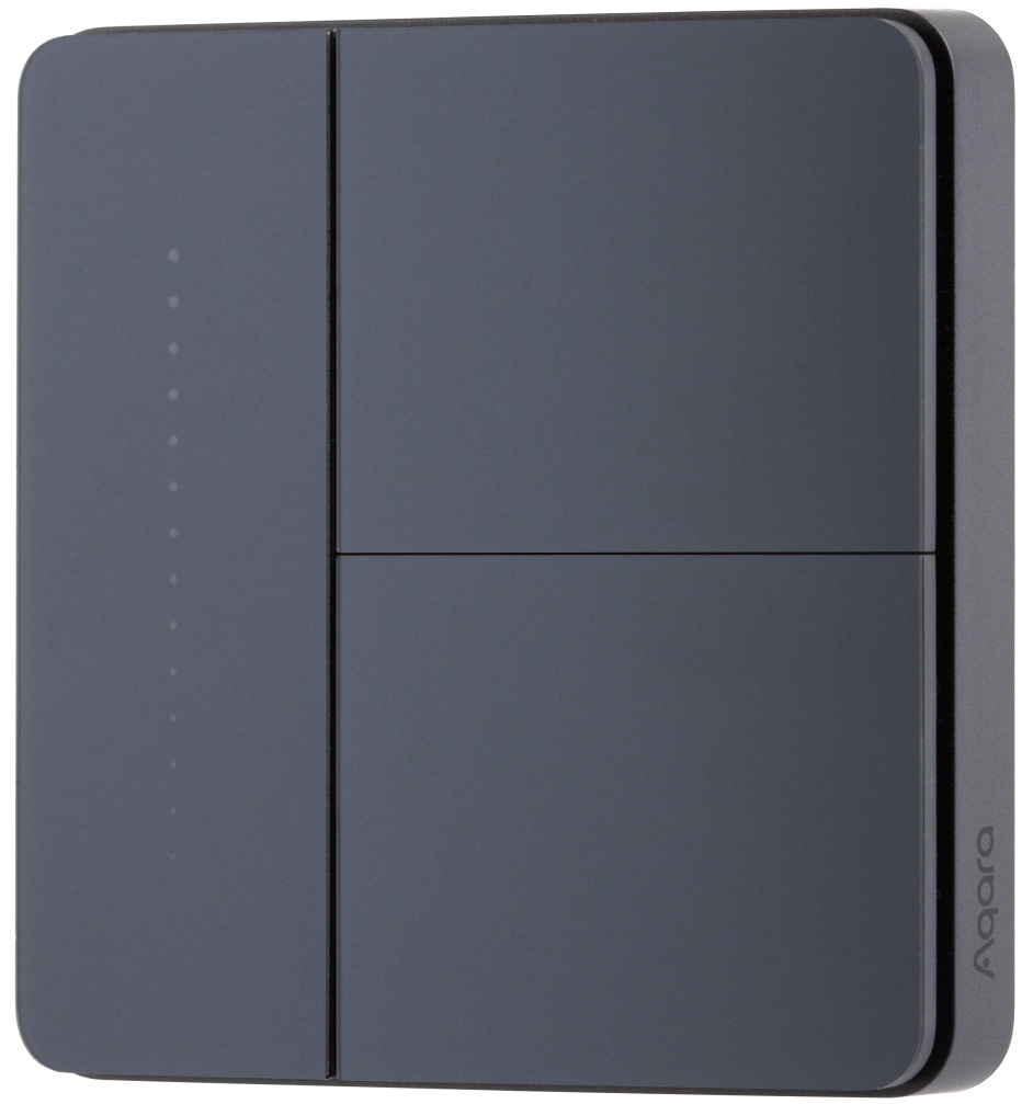 Умный выключатель Aqara Z1 Pro ZNQBKG43LM, 2-х кл., графитовый (ZNQBKG43LM_GR)