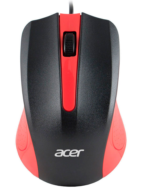 Мышь Acer OMW012 черный/красный оптическая (1200dpi) USB (3but) (ZL.MCEEE.003)