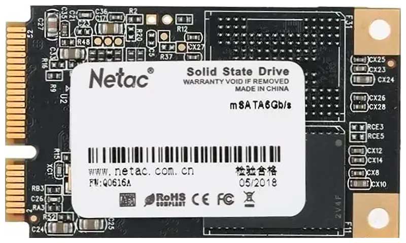 SSD накопитель Netac mSATA N5M 256 Гб SATA III 3D NAND (NT01N5M-256G-M3X)