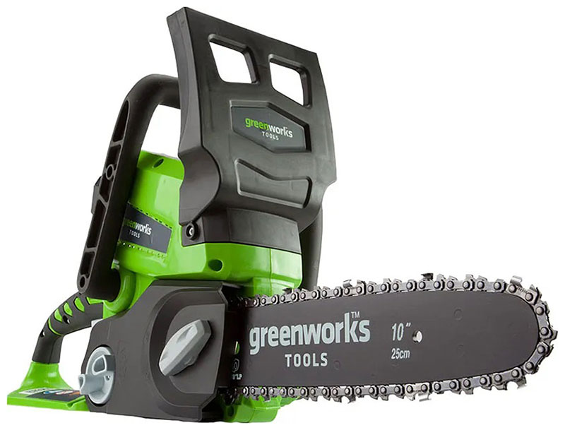 Цепная пила аккумуляторная Greenworks G24CS25, 24 В.