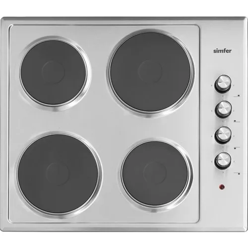 Электрическая варочная поверхность Simfer H60E04M011, конфорок: 4 шт., нержавеющая сталь, независимая, нержавеющая сталь