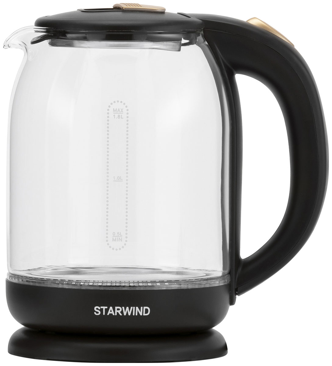 Чайник электрический Starwind SKG1052 темно-коричневый/бронзовый (стекло)