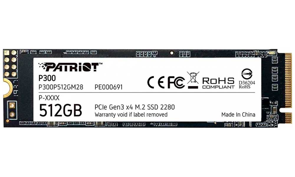 Накопитель SSD Patriot Memory M.2 P300 512 Гб PCIe (P300P512GM28)