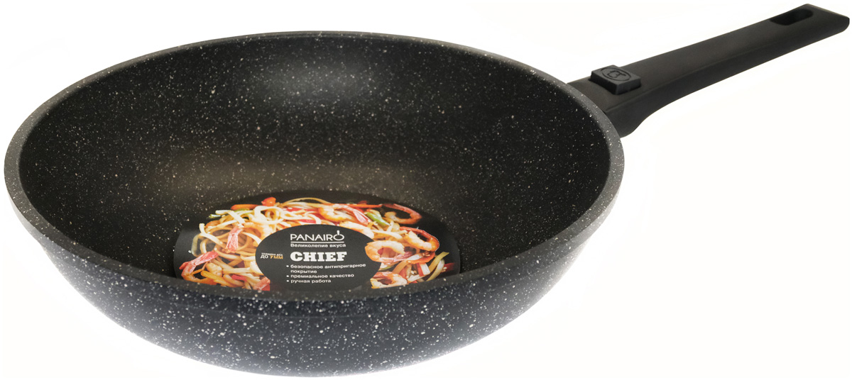 Вок (WOK) Panairo 28см "Chief induction" со съемной ручкой, индукция, C-W-28-I