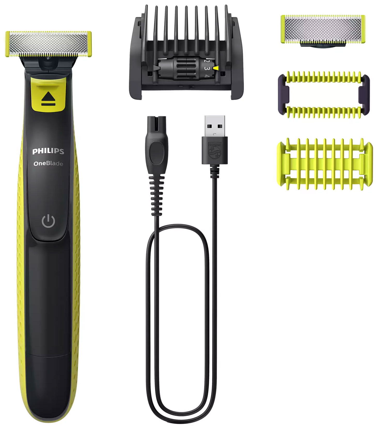 Триммер для лица и тела Philips OneBlade QP2824/20, черный/зеленый
