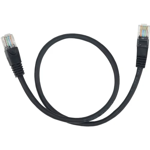Патч-корд Buro литой (molded), UTP, кат.5E, 0.5м, 4 пары, 26AWG, алюминий омедненный, многожильный, черный
